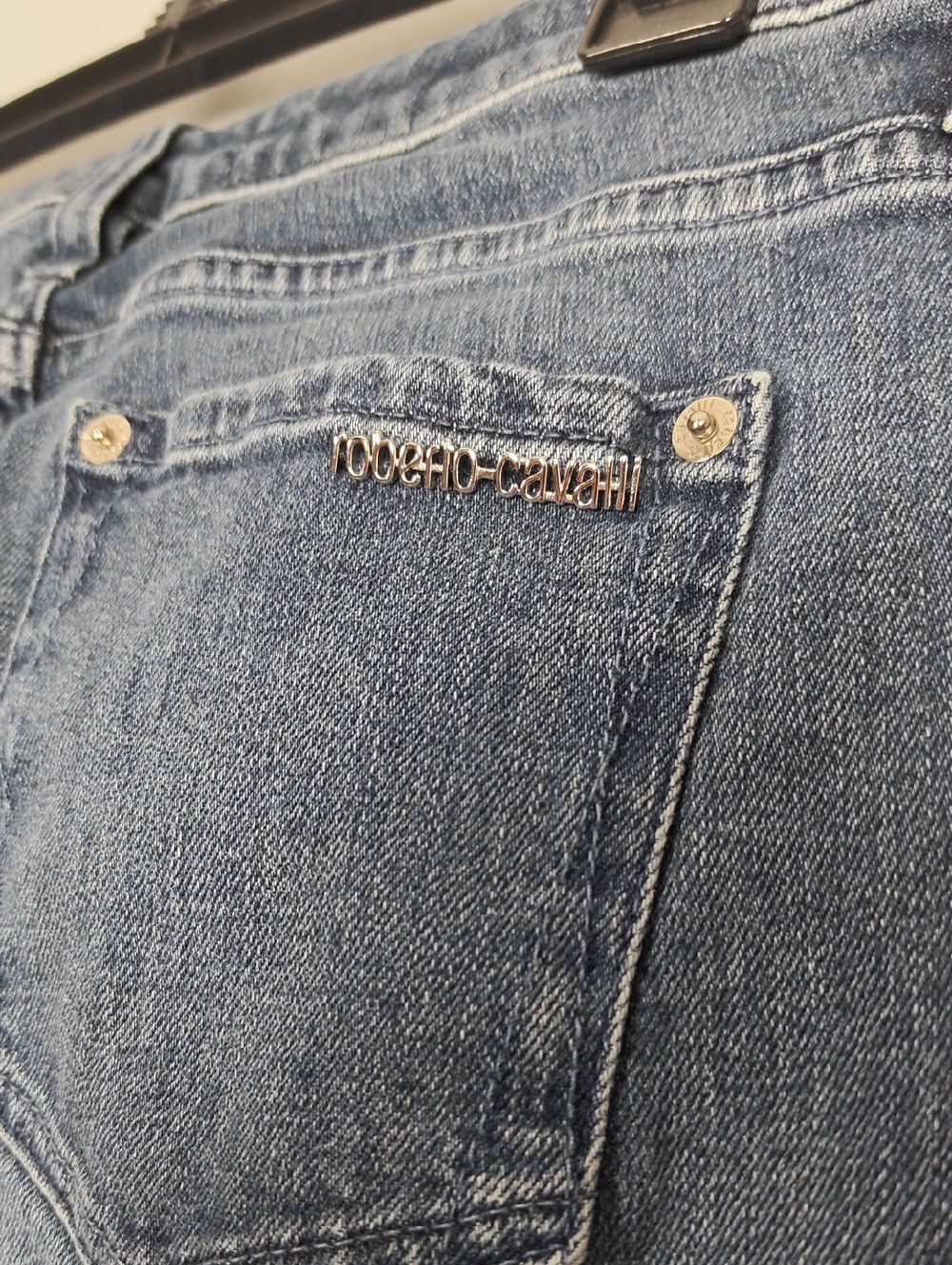 ROBERTO CAVALLI Mid-Rise Wide Leg Dark Wash Jeans Size EUR 46 US 10 - Picture 16 of 16